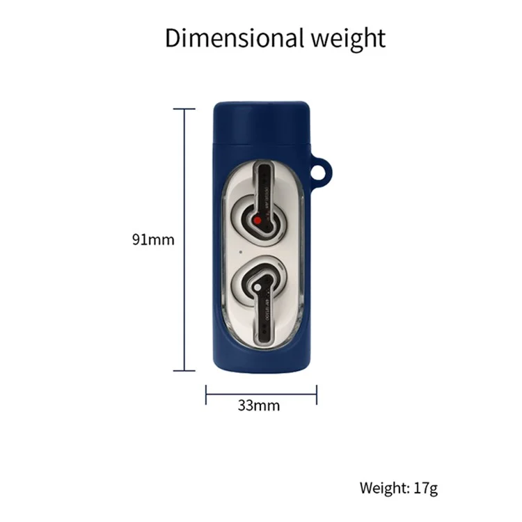 For Nothing Ear Stick Silicone Earphone Case Bluetooth-compatible Earbud Anti-drop Protective Cover with Anti-loss Buckle - Dark Blue