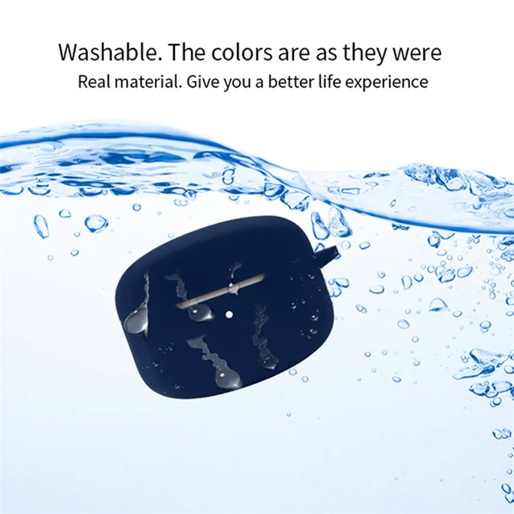 Силиконовый чехол для Edifier Lolli Pro 2 Bluetooth Wireless Earphone, противоударный, с защитным покрытием и кольцом для предотвращения потери - Темно-синий