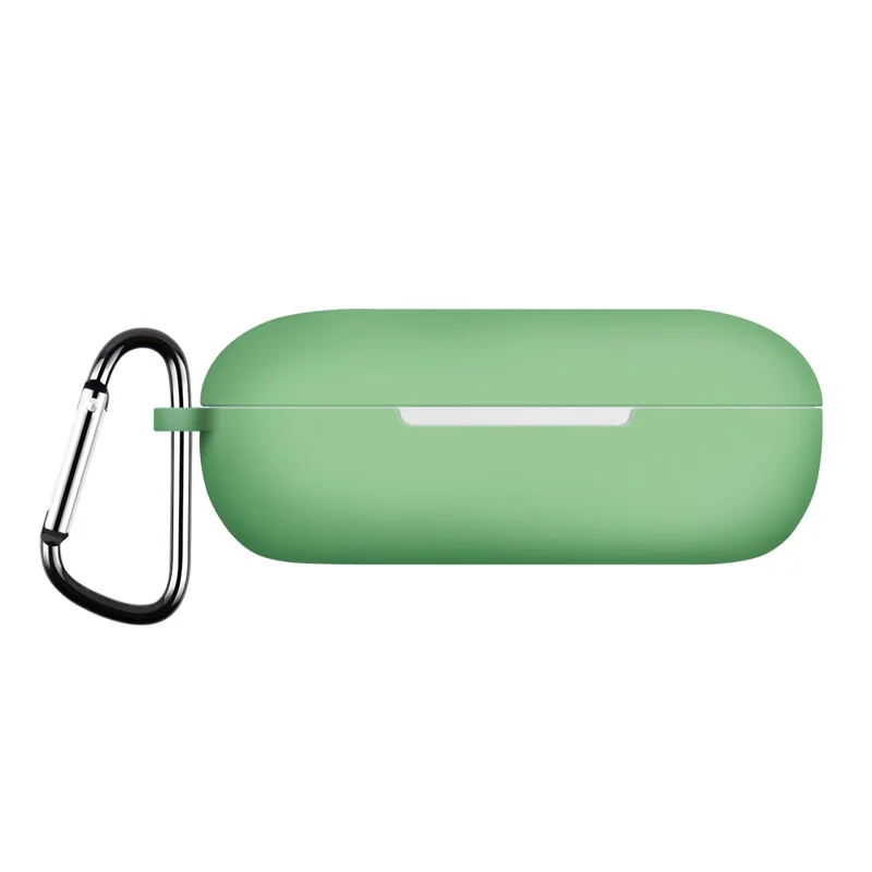 For Huawei FreeBuds SE Earphone Silicone Case Bluetooth-compatible Earbud Charging Case Anti-drop Cover with Hanging Buckle - Matcha Green