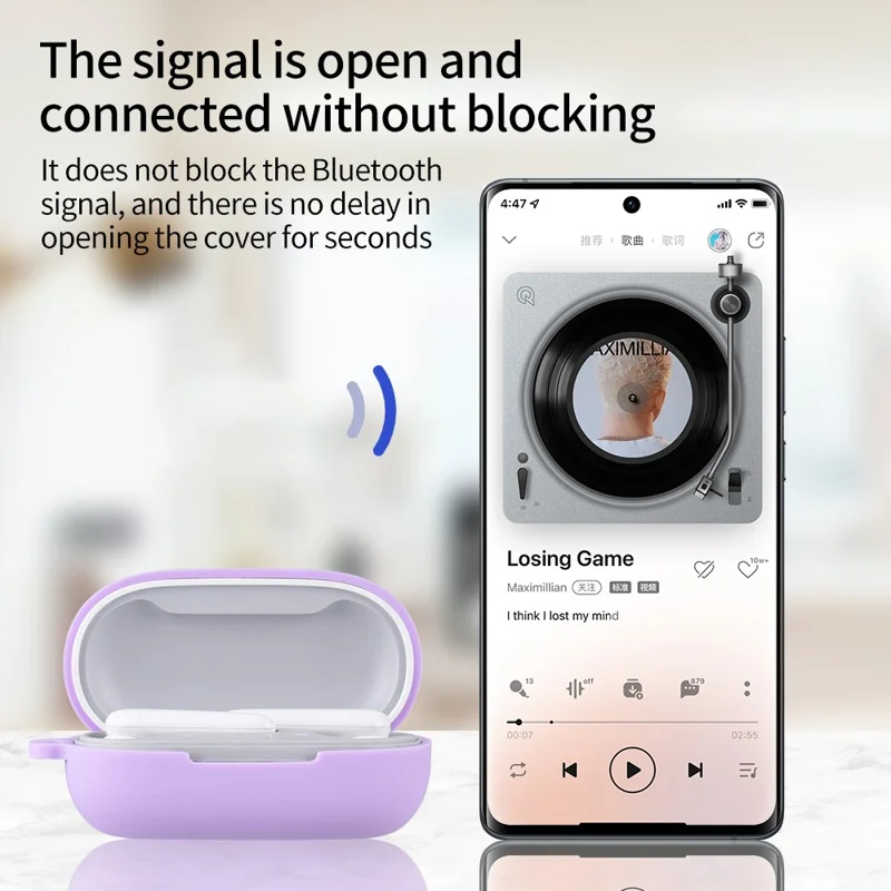 For Huawei FreeBuds SE Earphone Silicone Case Bluetooth-compatible Earbud Charging Case Anti-drop Cover with Hanging Buckle - Matcha Green