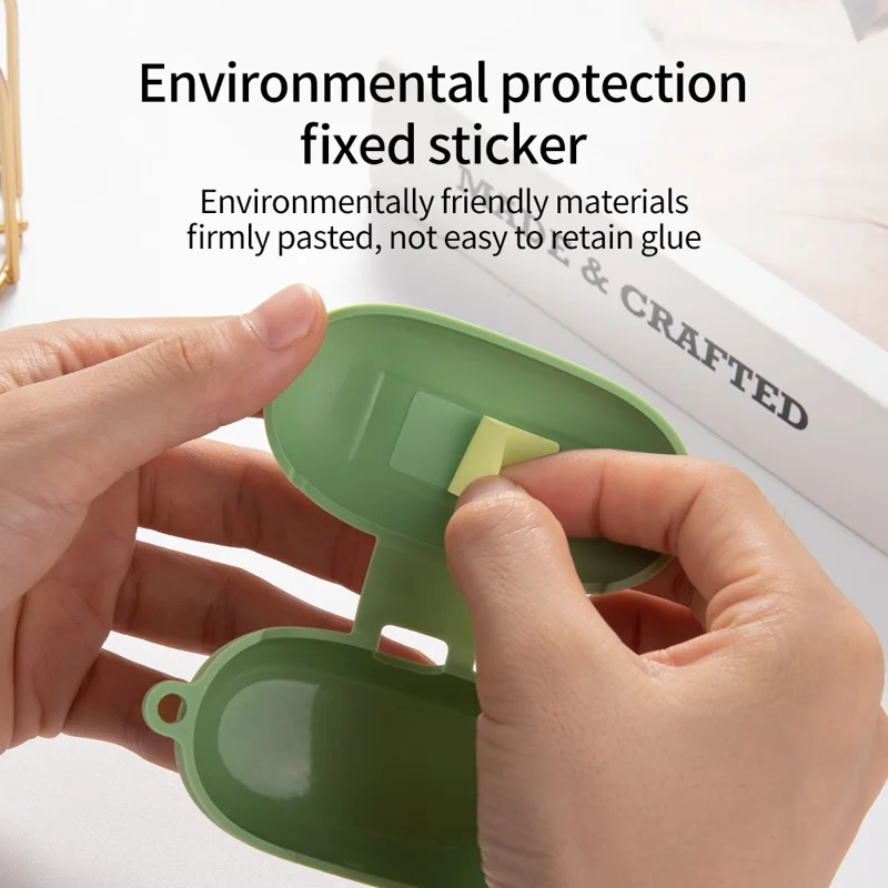 For Huawei FreeBuds SE Earphone Silicone Case Bluetooth-compatible Earbud Charging Case Anti-drop Cover with Hanging Buckle - Matcha Green
