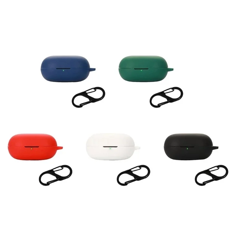 Flexible Silicone Case for SoundPEATS Life Earphone Charging Box, Drop Protection Cover with Anti-lost Buckle - Dark Blue