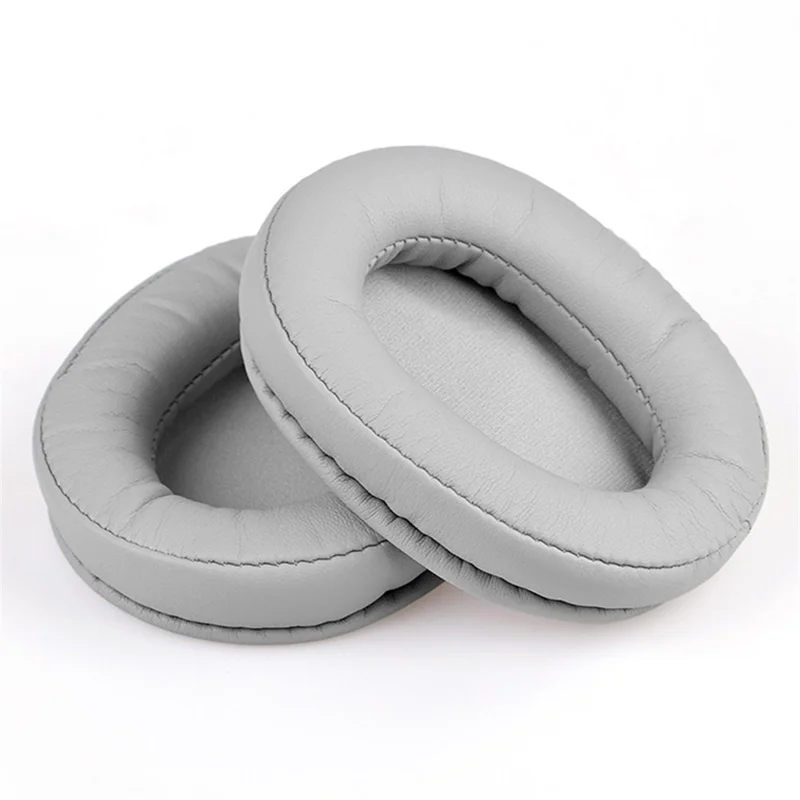 1 Pair Headphone Earpads for Audio Technica ATH-MSR7 / M50X / M20 / M40 / M40X, Protein Leather Earphone Cap Cushion Replacement - Grey