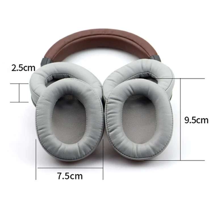 1 Paio di Auricolari per Audio Technica ATH-MSR7 / M50X / M20 / M40 / M40X, Tappi per Cuffie in Pelle di Proteine Sostitutivi - Marrone