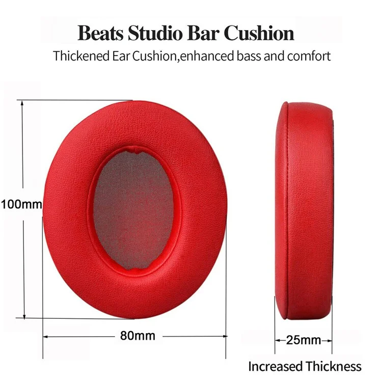 1 Pair Comfortable Headphone Ear Cushions Replacement Earpads for Beats Studio 2.0 / Studio 3.0 - Grey