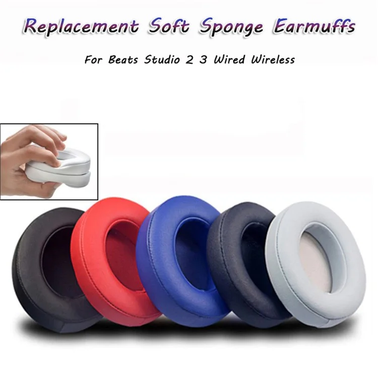 1 Paire de Coussinets d'Oreille Confortables de Remplacement pour Casque Beats Studio 2.0 / Studio 3.0 - Gris Titane