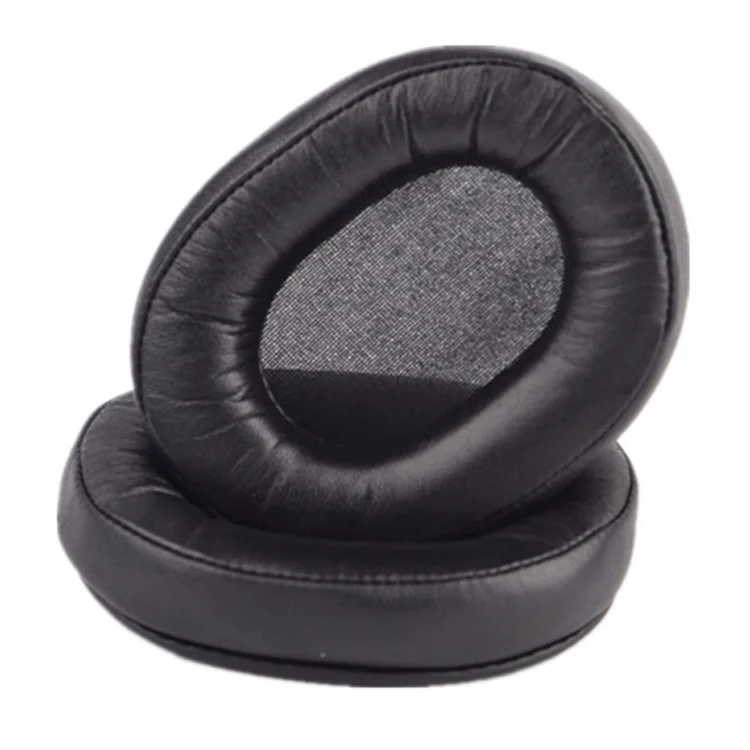For Audio Technica ATH-MSR7 / M50X / M20 / M40 / M40X One Pair Soft Lambskin Leather Headphone Ear Cushions Replacement Earpads - Black