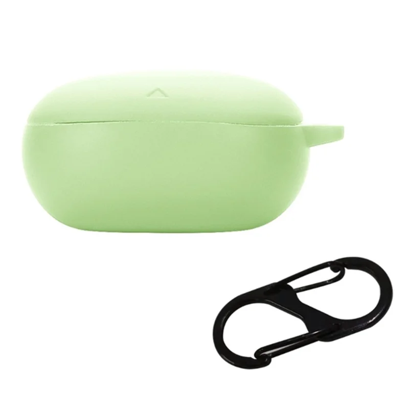 For Soundcore Liberty 4 Silicone Protective Sleeve Bluetooth-compatible Earphone Drop-proof Cover with Anti-lost Buckle - Matcha Green