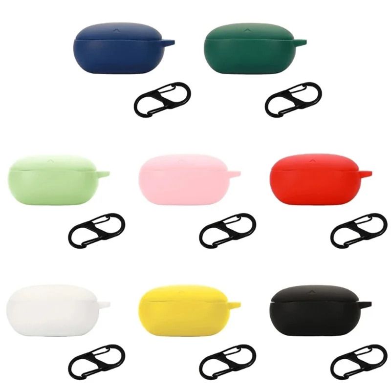 For Soundcore Liberty 4 Silicone Protective Sleeve Bluetooth-compatible Earphone Drop-proof Cover with Anti-lost Buckle - Matcha Green
