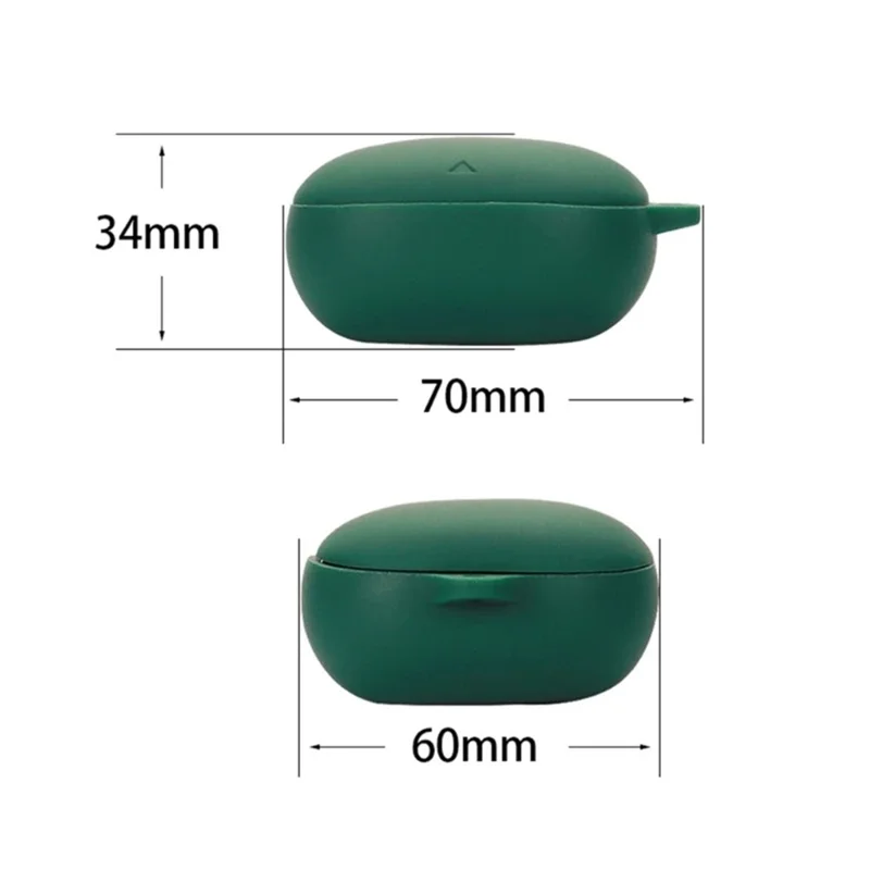 For Soundcore Liberty 4 Silicone Protective Sleeve Bluetooth-compatible Earphone Drop-proof Cover with Anti-lost Buckle - Matcha Green