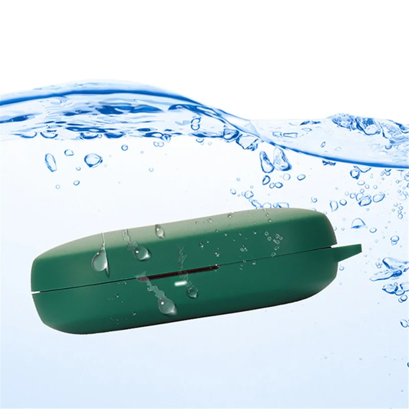 For Haylou PurFree Buds Wireless Bluetooth-compatible Earphone Silicone Protective Case Drop-proof Cover with Anti-lost Buckle - White