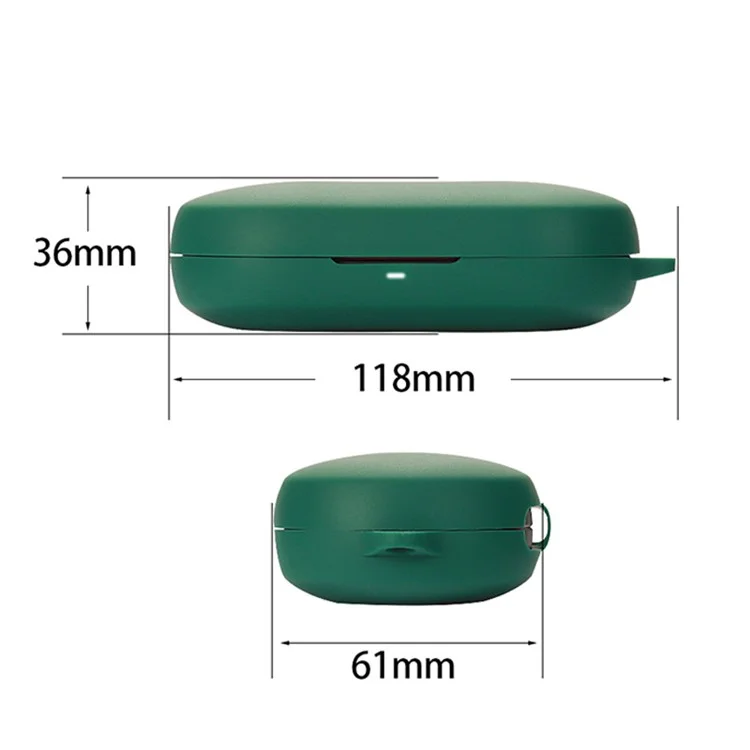 For Haylou PurFree Buds Wireless Bluetooth-compatible Earphone Silicone Protective Case Drop-proof Cover with Anti-lost Buckle - Black