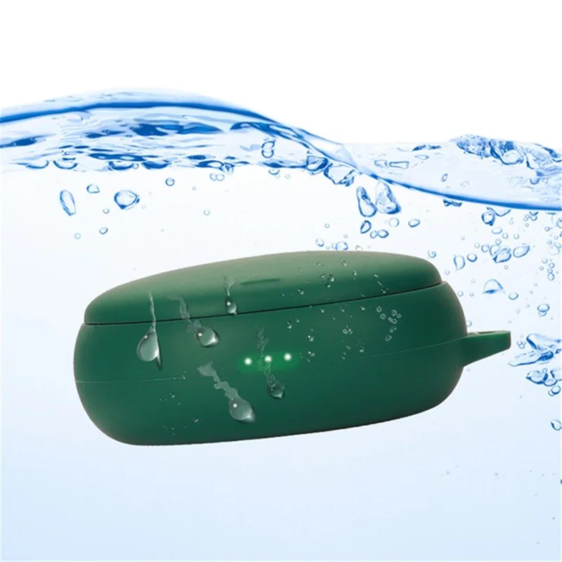 Für SoundCore Sleep A10 Bluetooth-kompatiblen Ohrhörer Anti-Drop-Hülle weiches Silikon-Schutzhülle mit Anti-Verlust-Schnalle – Dunkelblau