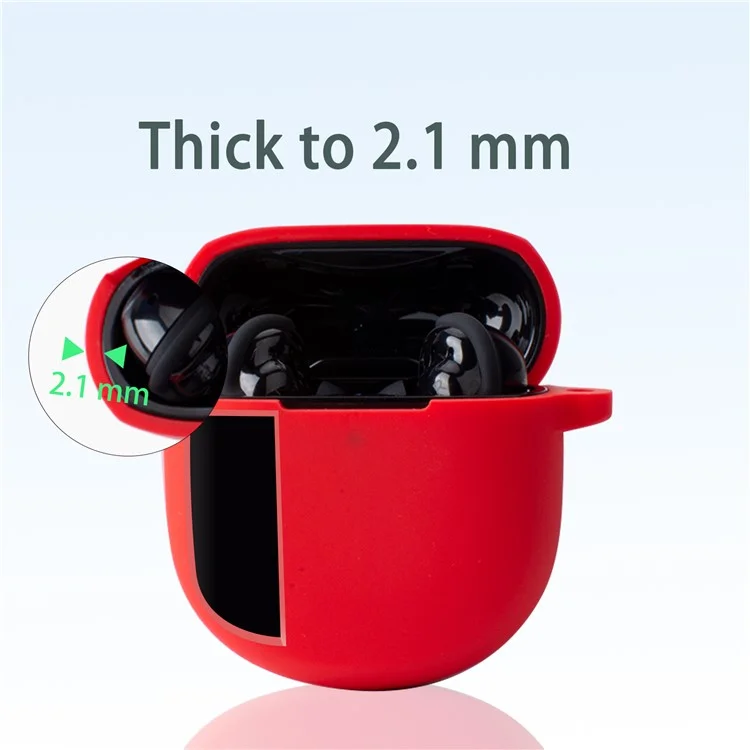 Funda Flexible de Silicona Anti-polvo para Bose QuietComfort Earbuds II Caja de Carga de Auriculares, Cubierta de Protección contra Caídas con Hebilla de Transporte - Roja