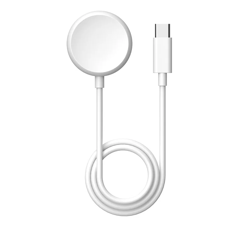For Google Pixel Watch 1m Type-C Port Charging Cable Magnetic Absorption Smart Watch Charger Charging Dock - White