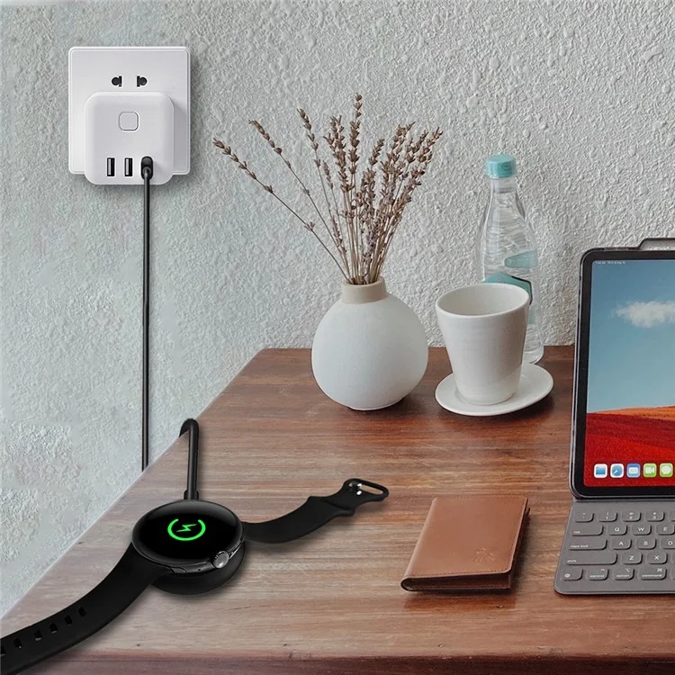 For Google Pixel Watch 1m Type-C Port Charging Cable Magnetic Absorption Smart Watch Charger Charging Dock - White