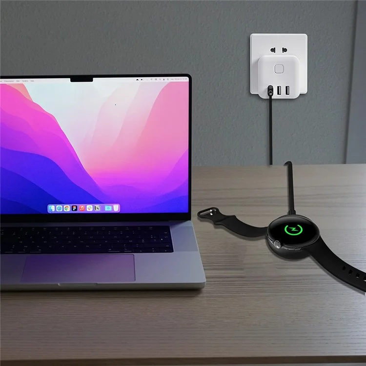 Smartwatch-Ladegerät für Google Pixel Watch, magnetische kabellose Ladestation mit 1 m USB-Kabel - Schwarz