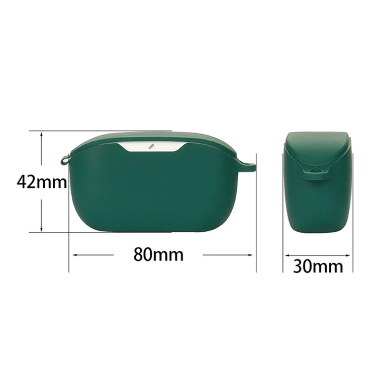 Custodia in Silicone Flessibile per JBL WAVE BUDS Auricolare Custodia di Ricarica, Copertura Protettiva Antiurto con Moschettone per Il Trasporto - Rosso