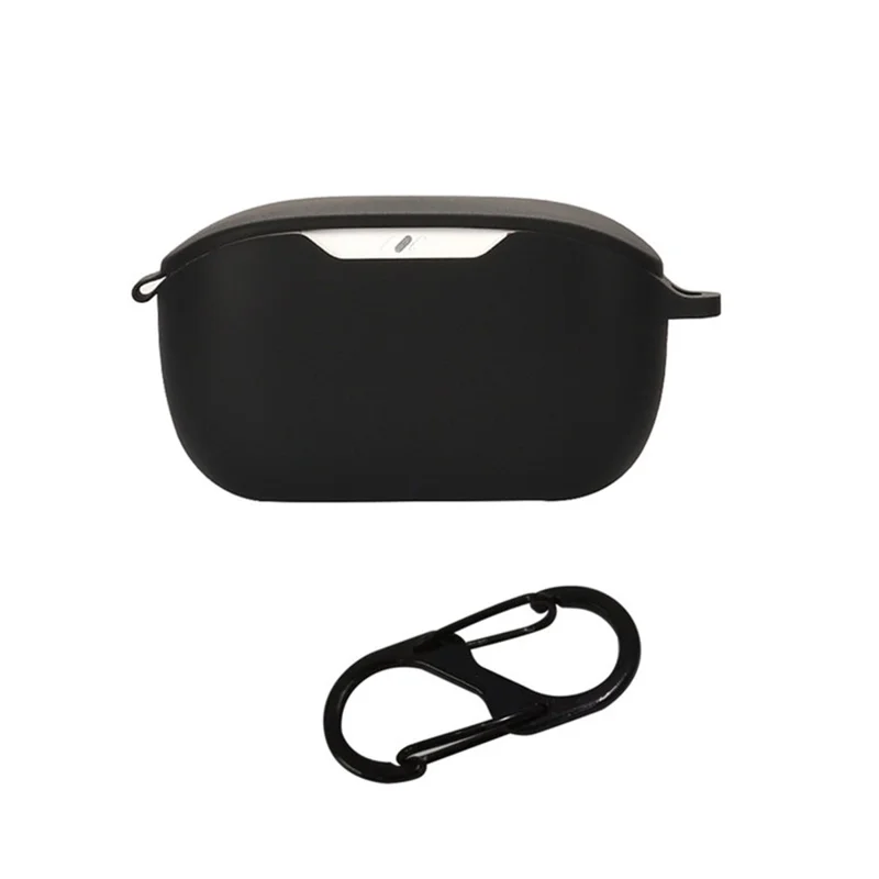 Fleksibel silikonebeskyttelse til opladningskasse til JBL WAVE BUDS ørepuder, beskyttelsesdækk med bæresnoring - Sort