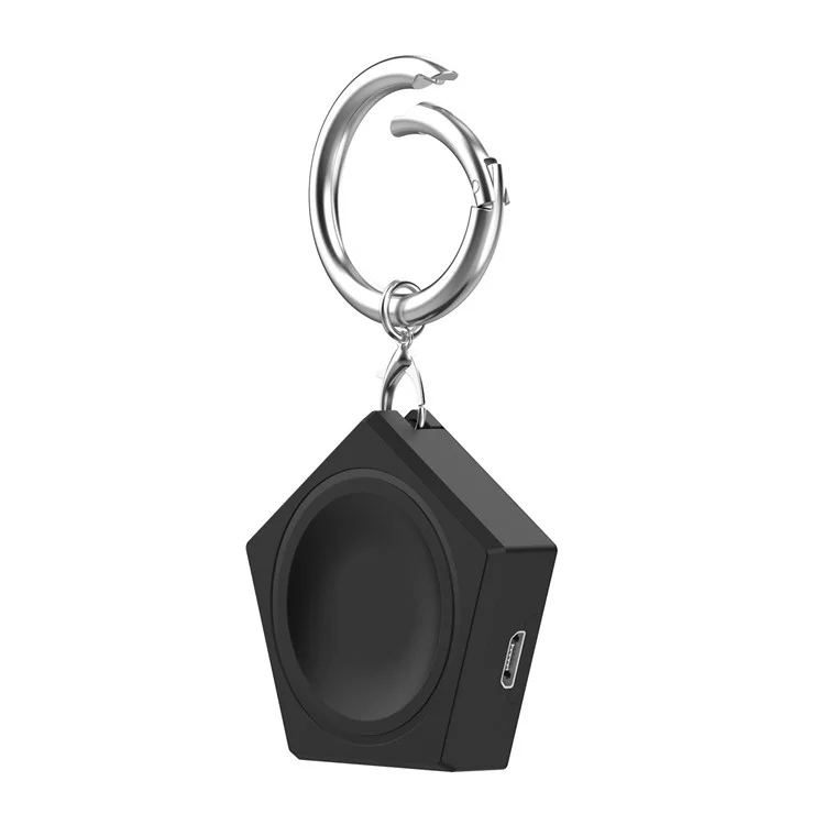 Portable Pentagonal Wireless Charger for Huawei Watch GT Cyber / Huawei Watch 3 Smart Watch Charging Dock with Keyring - Black