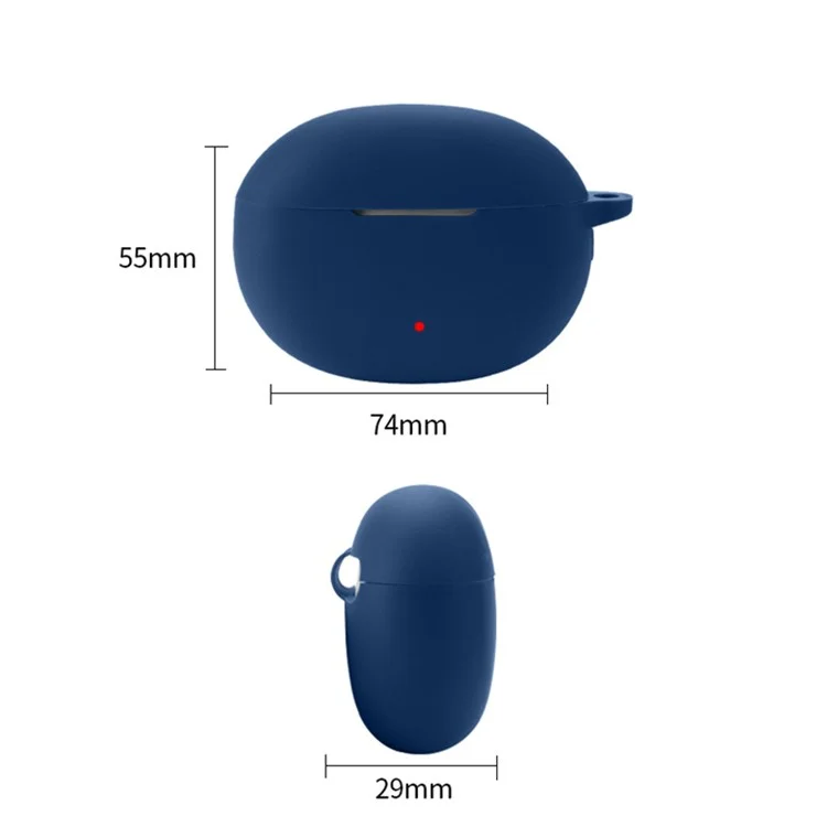 For Honor Earbuds 3i Bluetooth-compatible Earphone Silicone Case Earbud Charging Box Anti-drop Cover with Anti-loss Buckle - Sky Blue