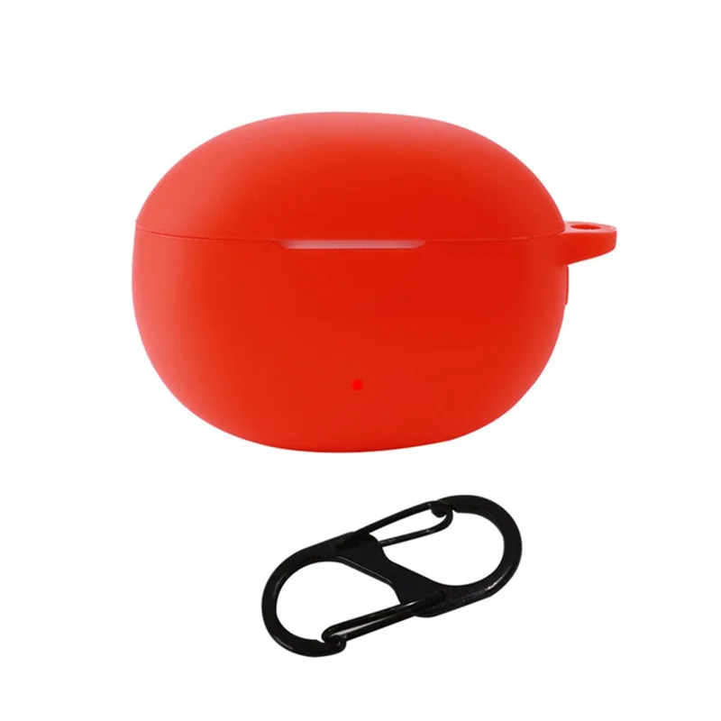 For Honor Earbuds 3i Bluetooth-compatible Earphone Silicone Case Earbud Charging Box Anti-drop Cover with Anti-loss Buckle - Red