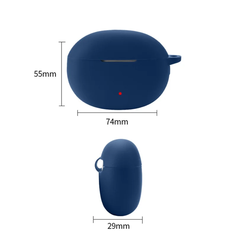 For Honor Earbuds 3i Bluetooth-compatible Earphone Silicone Case Earbud Charging Box Anti-drop Cover with Anti-loss Buckle - Red