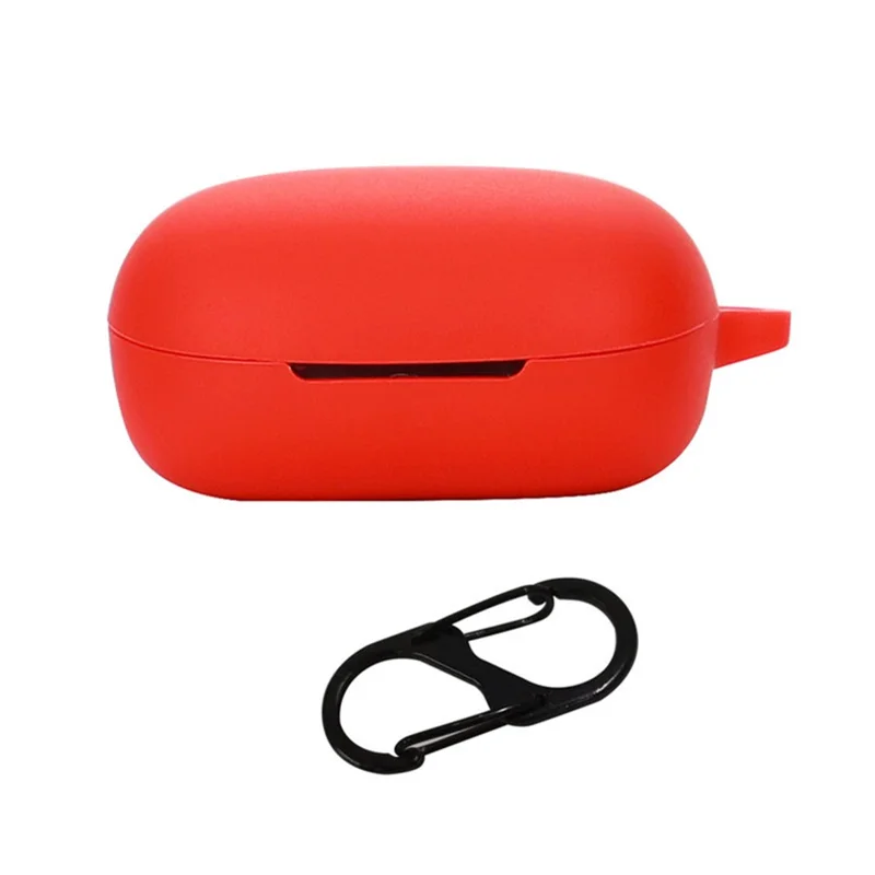 For Oraimo Roll TWS Bluetooth-compatible Earphone Silicone Case Shockproof Earbud Protective Cover with Anti-loss Buckle - Red