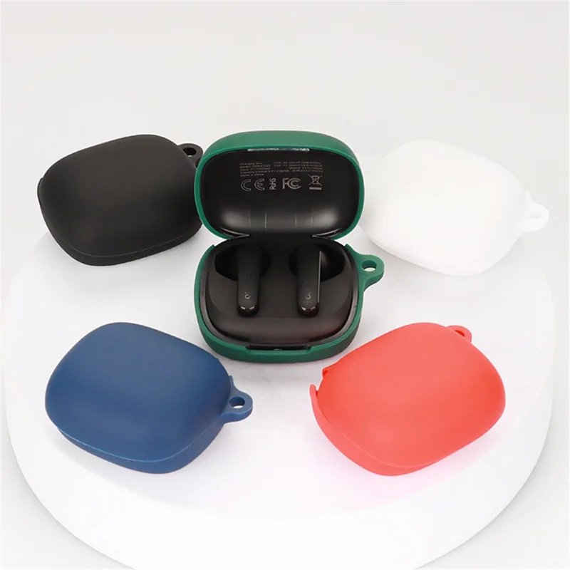 For Oraimo Roll TWS Bluetooth-compatible Earphone Silicone Case Shockproof Earbud Protective Cover with Anti-loss Buckle - Red