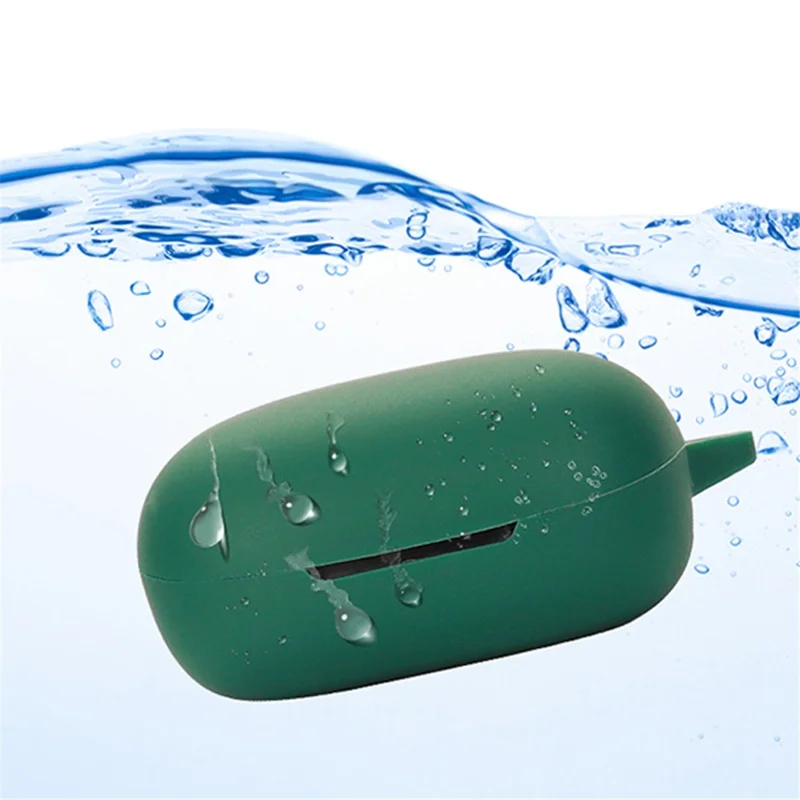 For Oraimo Roll TWS Bluetooth-compatible Earphone Silicone Case Shockproof Earbud Protective Cover with Anti-loss Buckle - Red