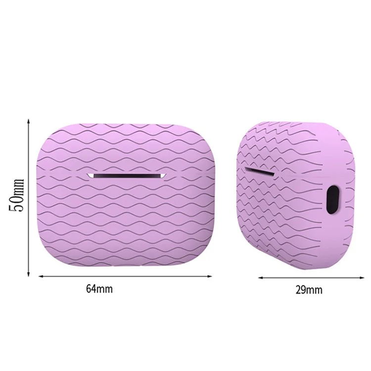 Per Apple AirPods Pro 2 Wavy Edge Ocean in Stile Auricolare in Silicone Case Auricolare Bluetooth Copertura Anti-drop Con Cordino - Bianca