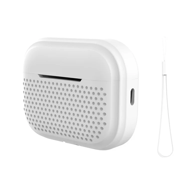 Per Apple AirPods Pro 2 in Stile Radio Auricolare Bluetooth Protective Case di Auricolare Anti-scratch Con Cordino - Bianca