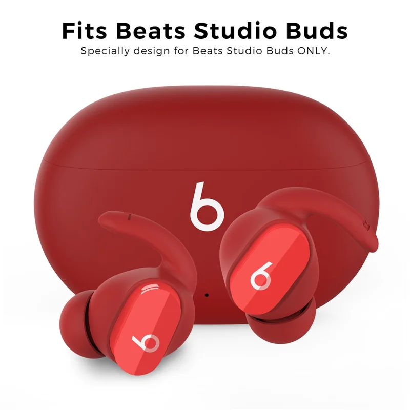 AHASTYLE PT172 3 أزواج من غطاء خطاف الأذن مقاوم للفقد إكسسوارات سماعات بلوتوث متوافقة مع Beats Studio Buds - أحمر