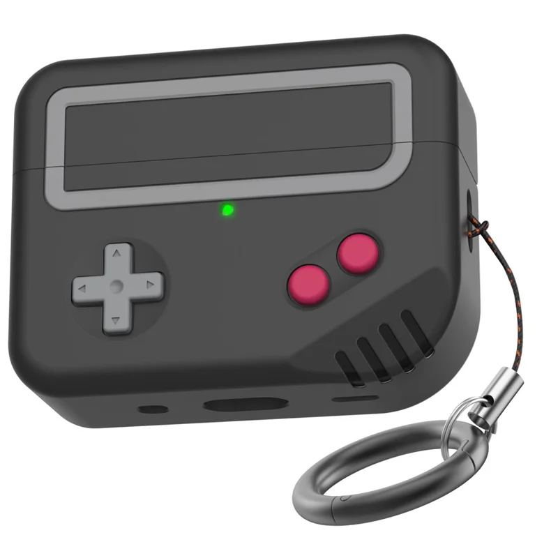 AHASTYLE PT-JY07, getrenntes Design, Silikonhülle für AirPods Pro 2 / Pro, Ladeetui, kratzfestes Schutzhülle, Spielkonsolen-Form, Schutzhülle – Schwarz