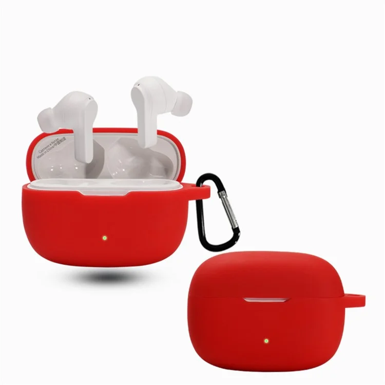 Pour JBL WAVE BEAM Écouteur Bluetooth Étui de protection en silicone Anti-rayures Anti-chute Couvercle avec boucle anti-perte - Rouge