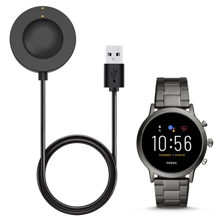 1m For Fossil Gen 6 / Gen 5 FTW4024 / FTW4025 / FTW4026 Smartwatch USB Charger Magnetic Absorption Charging Dock Cable - White