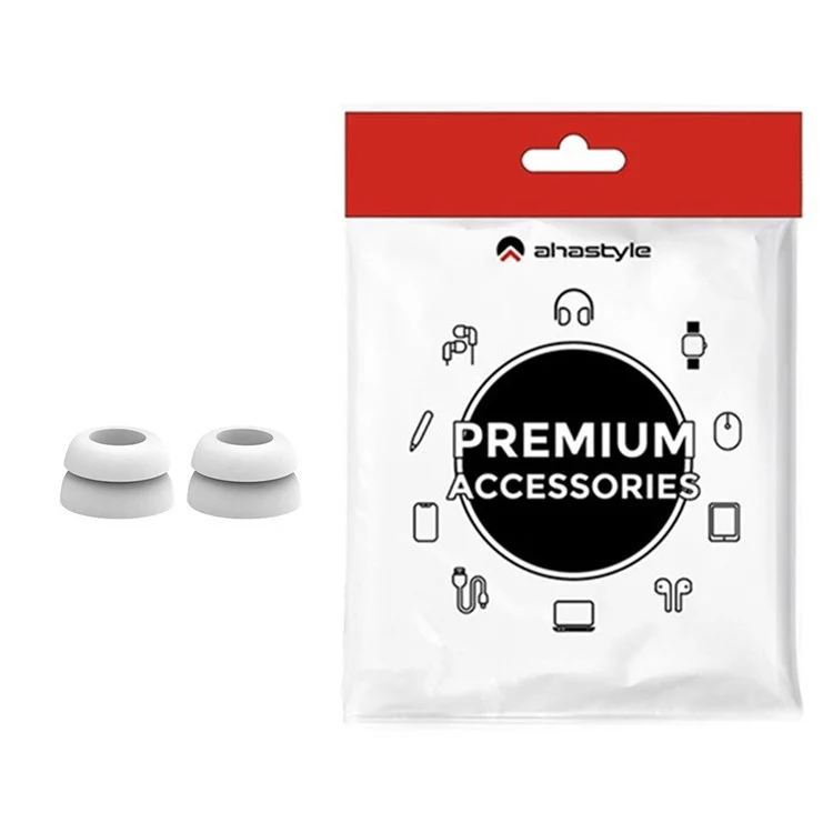AHASTYLE PT168 Un par de tapones de auricular de silicona para Samsung Galaxy Buds Pro, fundas antideslizantes para auriculares, talla: M - Blanco