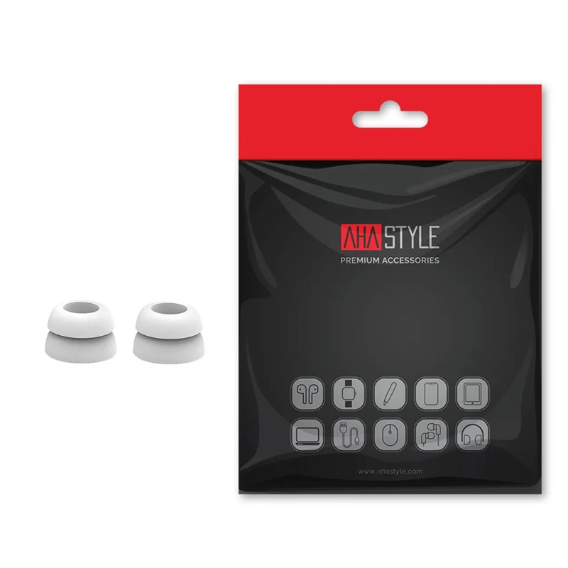 AHASTYLE PT168 One Pair Earbud Caps Soft Silicone Earphone Tips Replacement for Samsung Galaxy Buds Pro, Size: S - White