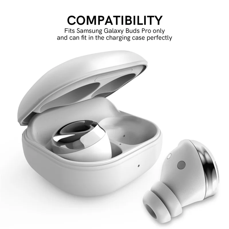 AHASTYLE PT168 One Pair Earbud Caps Soft Silicone Earphone Tips Replacement for Samsung Galaxy Buds Pro, Size: S - White