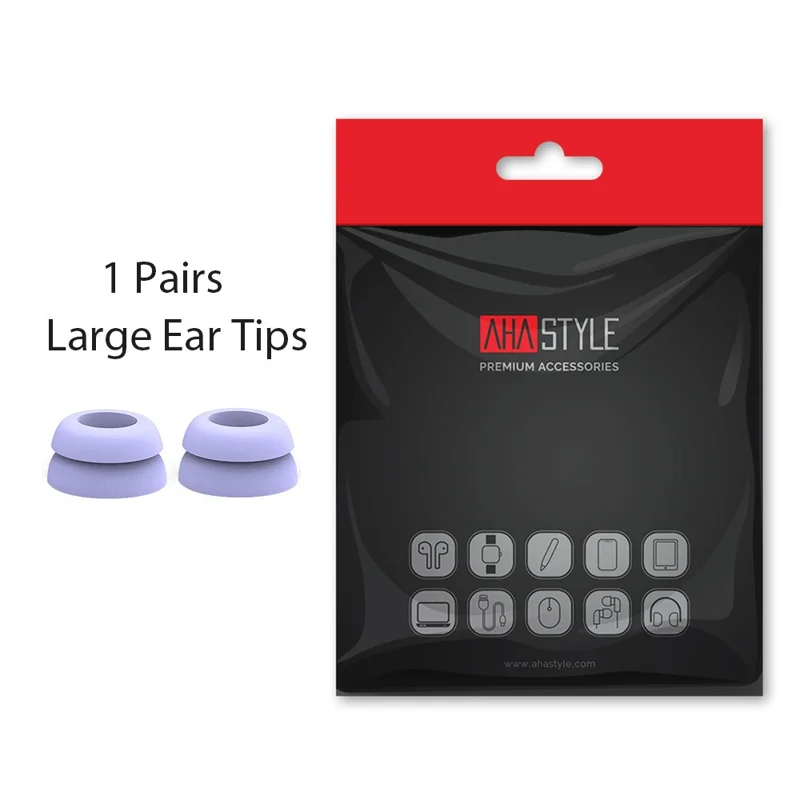 AHASTYLE PT168 One Pair Silicone Earphone Cap for Samsung Galaxy Buds Pro, Soft Comfortable Earphone Ear Tips Replacement, Size: L - Purple