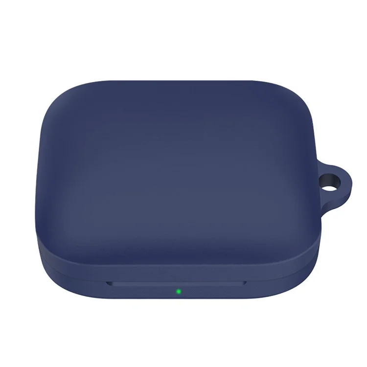 For OnePlus Buds Pro 2 TWS Wireless Bluetooth-compatible Earphones Charging Box Soft Silicone Cover with Anti-lost Buckle - Midnight Blue