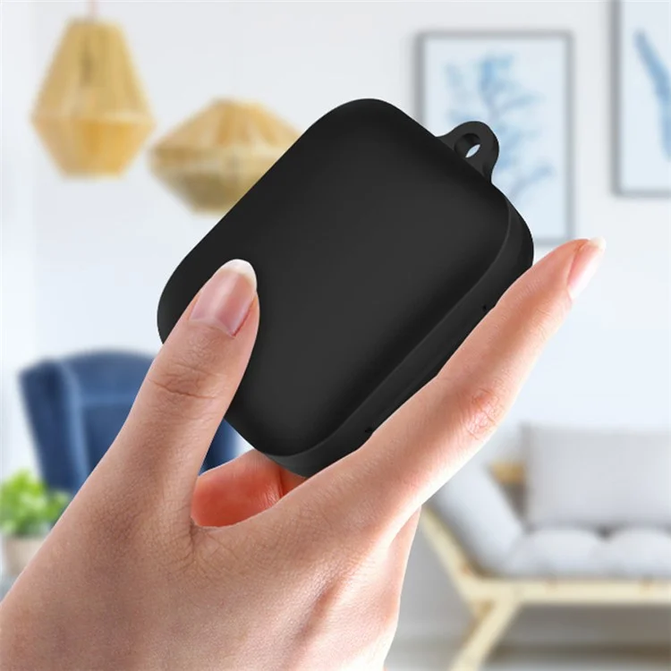 For OnePlus Buds Pro 2 TWS Wireless Bluetooth-compatible Earphones Charging Box Soft Silicone Cover with Anti-lost Buckle - Midnight Blue
