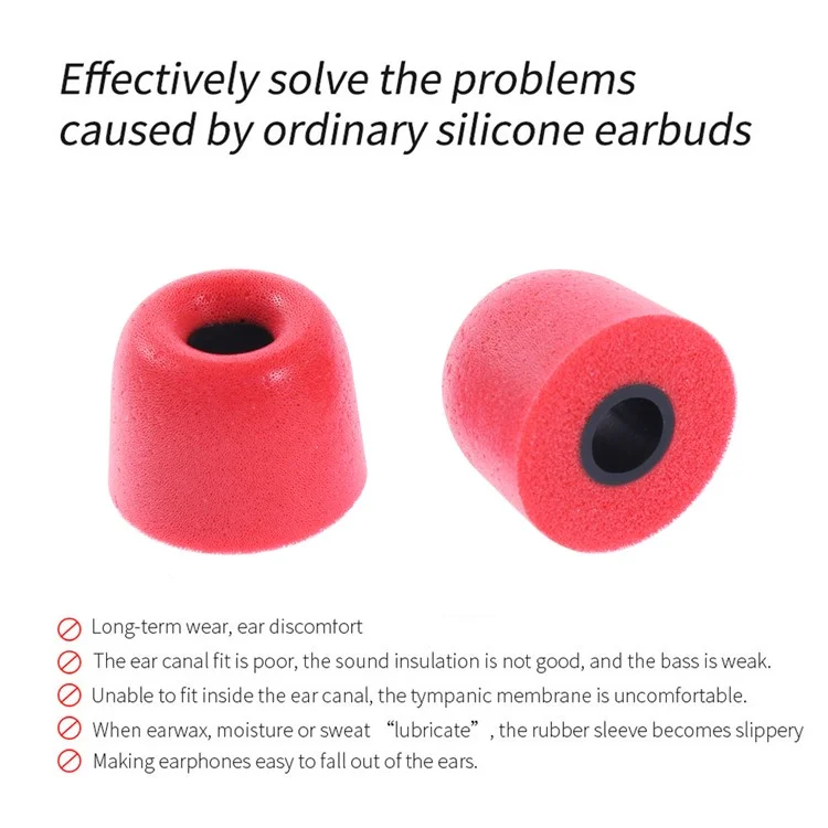 KZ 3 Pairs S / M / L Universal Earphone Tips Replacement Earbuds Memory Foam Earphone Eartips - Black