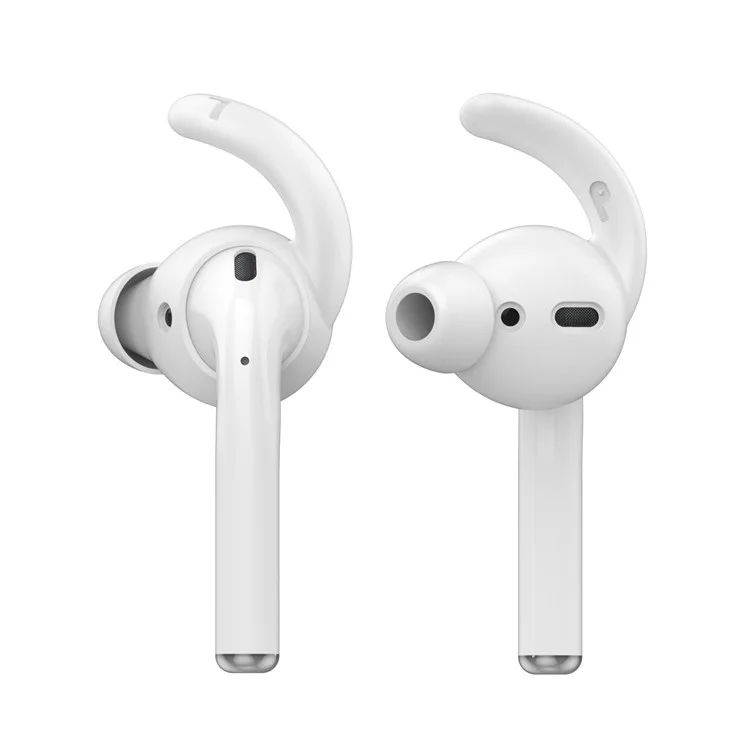 AHASTYLE PT40 2 Pairs S+L Size Eartips for Apple AirPods 3, Bluetooth Earphone Anti-lost Earhook Silicone Earbuds Sleeve - White