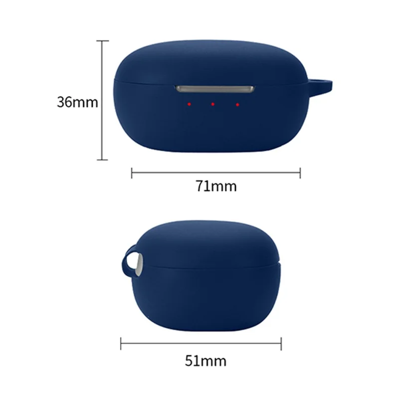 For JBL T280TWS NC2 Wireless Bluetooth-compatible Earphones Soft Silicone Cover Anti-drop Case with Anti-lost Buckle - Red
