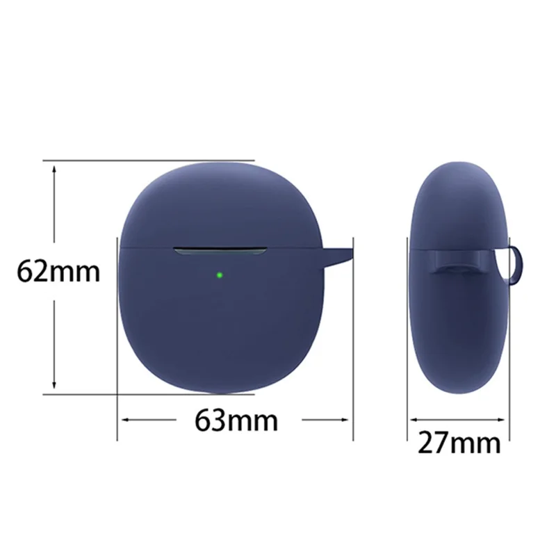 Funda de silicona suave para auriculares inalámbricos verdaderos vivo iQOO TWS Air, funda protectora compatible con Bluetooth con cierre antipérdida - Azul oscuro