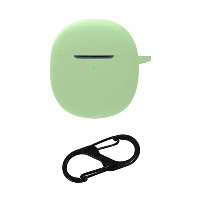 Soft Silicone Cover for vivo iQOO TWS Air True Wireless Bluetooth-compatible Headphones Protective Case with Anti-lost Buckle - Matcha Green