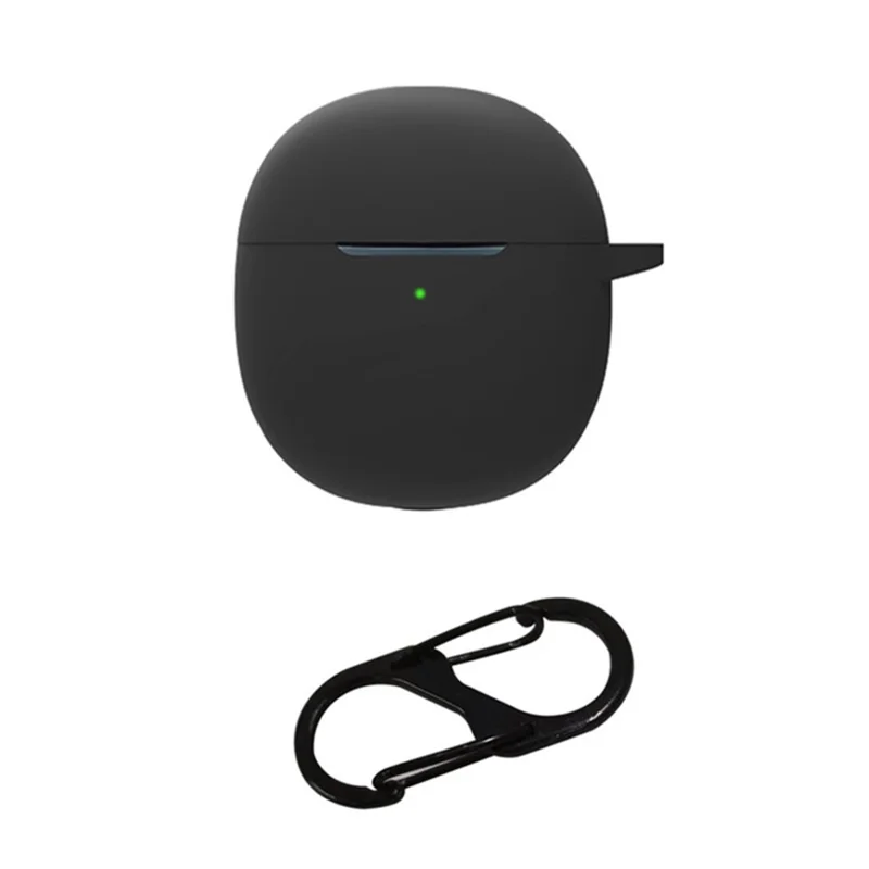Soft Silicone Cover for vivo iQOO TWS Air True Wireless Bluetooth-compatible Headphones Protective Case with Anti-lost Buckle - Black