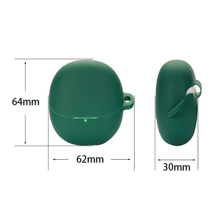 For Xiaomi Buds 4 Wireless Bluetooth-compatible Earphones Charging Box Solid Color Silicone Cover with Anti-lost Buckle - Sky Blue