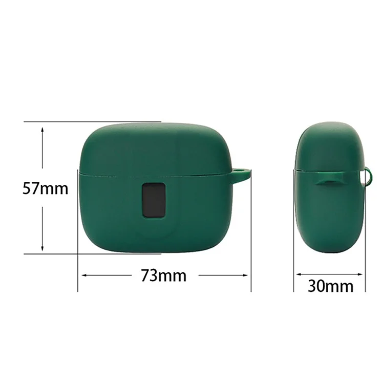 Wireless Bluetooth-compatible Earphones Case for TAGRY X08, Soft Silicone Cover with Anti-lost Buckle - Dark Blue